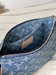 Louis Vuitton LV Pochette Denim Blue 22.5x4x12.5cm - 3