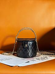 Chanel 23P Black Top Handle Bag 11x13x12cm - 1