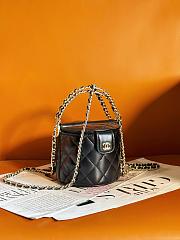 Chanel 23P Black Top Handle Bag 11x13x12cm - 2