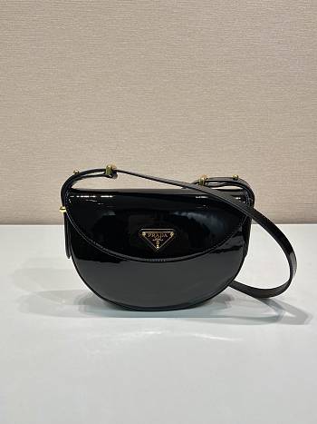 Prada Patent Shoulder Bag Black 23x12x6cm