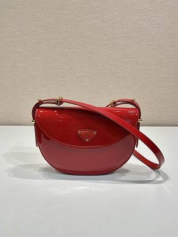 Prada Patent Shoulder Bag Red 23x12x6cm
