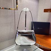 Prada Cleo Flap Bag Silver Small 23x18x4cm - 2