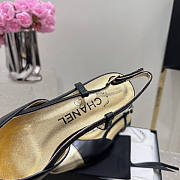 Chanel Slingback Black Gold Flat  - 2