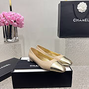 Chanel Ballerina Flat Beige Gold - 1