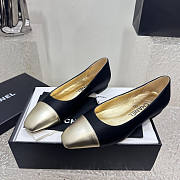 Chanel Ballerina Flat Gold Black  - 2