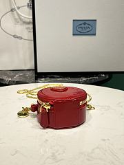 Prada Mini Pouch Red Patent 8x8x3.5cm - 6