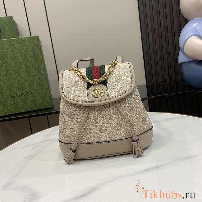 Gucci Ophidia Mini Backpack Beige White 20.5x20x12cm - 1