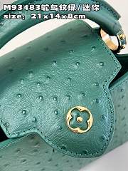 Louis Vuitton LV Mini Capucines Green Ostrich 21x14x8cm - 3