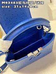 Louis Vuitton LV Mini Capucines Blue Ostrich 21x14x8cm - 5