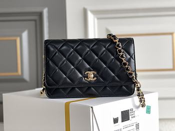 Chanel 24P Woc Black Lambskin Gold 19cm