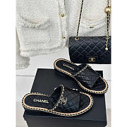 Chanel Lambskin Quilted CC Slides Black - 2