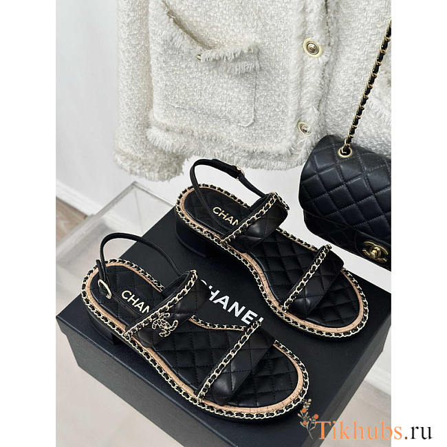 Chanel Lambskin Sandals Black - 1