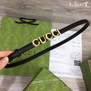 Gucci Gold Black Belt 1.5cm - 1