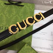 Gucci Gold Black Belt 1.5cm - 5