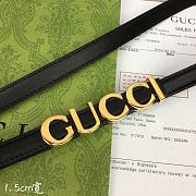 Gucci Gold Black Belt 1.5cm - 2