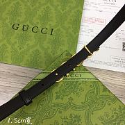 Gucci Gold Black Belt 1.5cm - 3