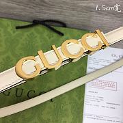 Gucci Gold White Belt 1.5cm - 5