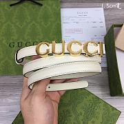 Gucci Gold White Belt 1.5cm - 3