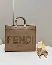 Fendi Brown Flannel Shopper Bag 35x15x31cm - 1
