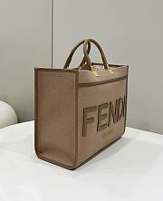 Fendi Brown Flannel Shopper Bag 35x15x31cm - 3
