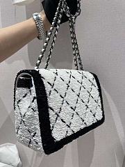 Chanel 24P Flap Bag Sequin White Bag 20cm - 4