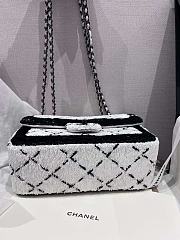 Chanel 24P Flap Bag Sequin White Bag 20cm - 3