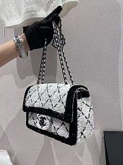 Chanel 24P Flap Bag Sequin White Bag 20cm - 2