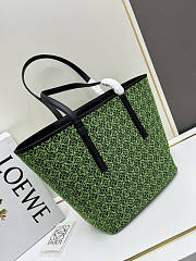 Loewe Leather Trimmed Tote Green Bag 54x35x17cm - 3