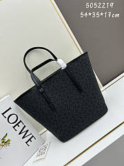 Loewe Leather Trimmed Black Tote Bag 54x35x17cm - 1