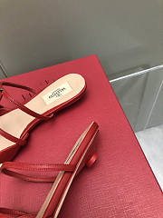 Valentino Garavani Smooth Leather Rockstud Red Wispy Mules - 2
