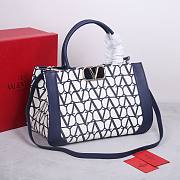 Valentino Garavani Medium Toile Handbag Blue 35x22x16cm - 5