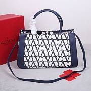Valentino Garavani Medium Toile Handbag Blue 35x22x16cm - 4