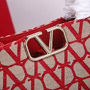 Valentino Garavani Medium Toile Handbag Red 35x22x16cm - 5