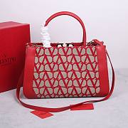 Valentino Garavani Medium Toile Handbag Red 35x22x16cm - 2