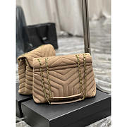 YSL Loulou Shoulder Bag Beige Suede Gold 32x22x11cm - 2