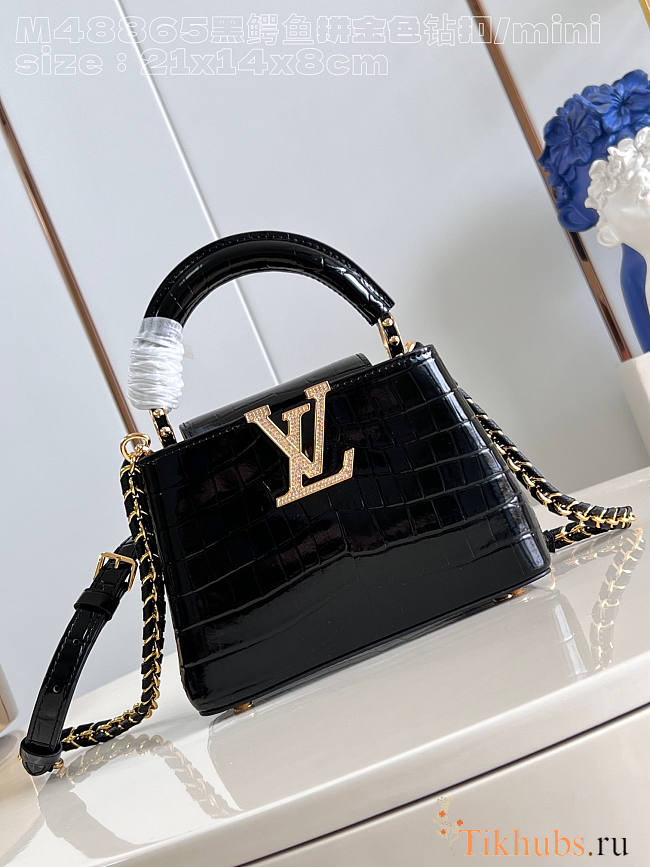 Louis Vuitton LV Capucines Mini Black Crocodile 21 x 14 x 8 cm - 1