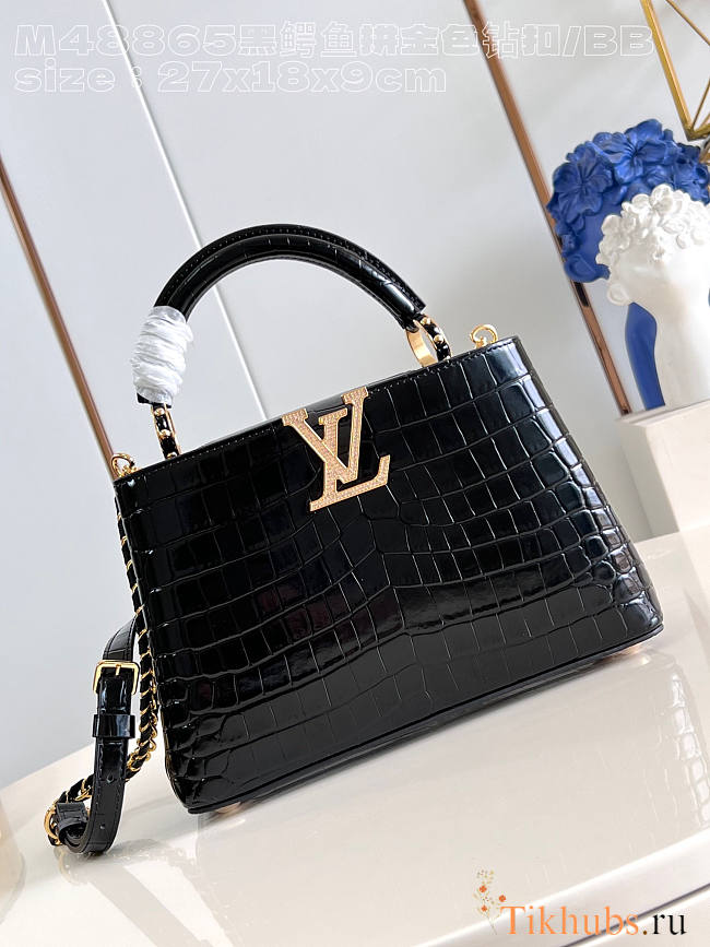 Louis Vuitton LV Capucines BB Black Crocodile 27x18x9cm - 1