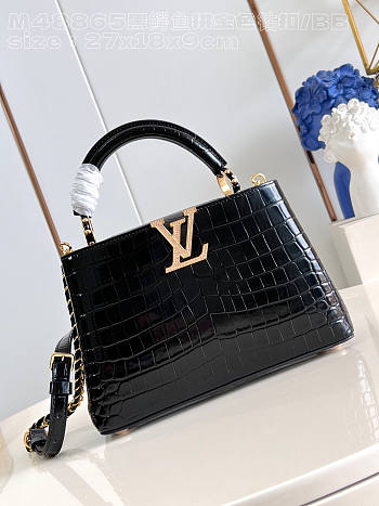 Louis Vuitton LV Capucines BB Black Crocodile 27x18x9cm
