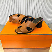 Hermes Helia Sandal Brown Heel 6cm - 1