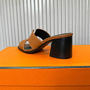 Hermes Helia Sandal Brown Heel 6cm - 4