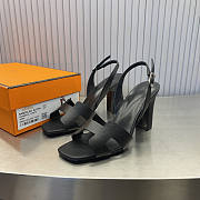 Hermes Black Sandal Heel 8cm - 1