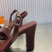 Hermes Wine Sandal Heel 8cm - 4