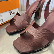 Hermes Wine Sandal Heel 8cm - 2