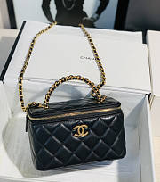 Chanel Top Handle Vanity Black Chain 16x9.5x8cm - 1