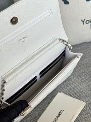 Chanel Wallet On Chain Woc White Caviar Silver 19cm - 6