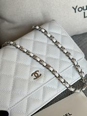 Chanel Wallet On Chain Woc White Caviar Silver 19cm - 4
