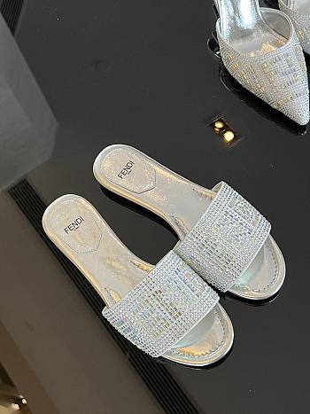 Fendi Silver Slides