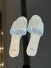 Fendi Silver Slides - 2