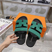 Hermes Dark Green Suede Chypre Sandals - 3
