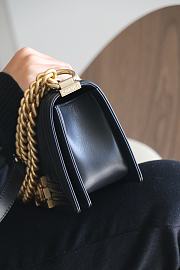 Chanel Small Leboy Chevron Lambskin Black Gold 20cm - 3